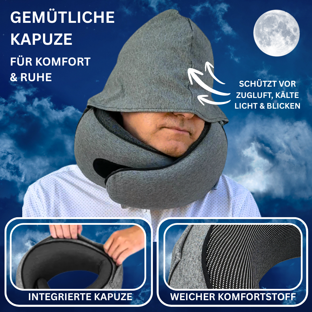 Nappy™ Hoodie - Das Reisekissen mit Kapuze