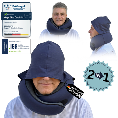 Nappy™ Hoodie - Das Reisekissen mit Kapuze