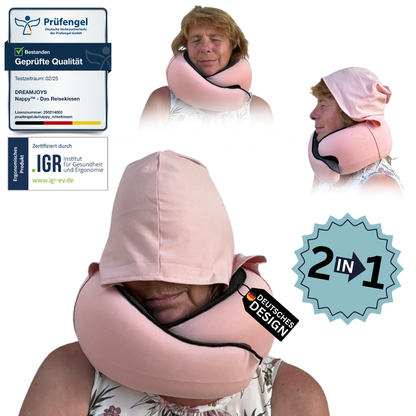 Nappy™ Hoodie - Das Reisekissen mit Kapuze
