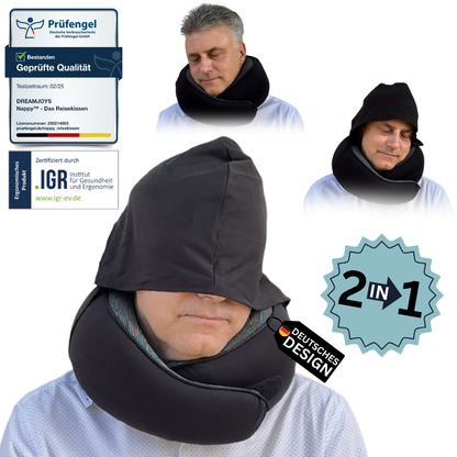 Nappy™ Hoodie - Das Reisekissen mit Kapuze